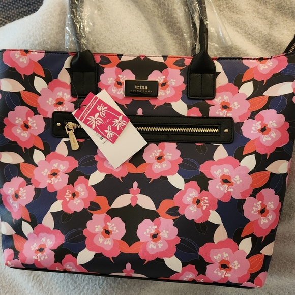 Trina Turk All Over Narcissus Double Handled Tote Detachable Shoulder Strap NWT - Picture 13 of 14
